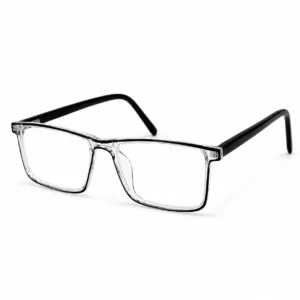 OP-0425 Clear Square Glasses with Black Temples | Optomom