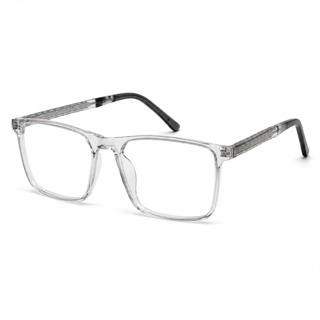 OP-0441 Transparent Square Spectacles with Textured Temples | Optomom