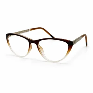 OP-0443 Brown Gradient Cat-Eye Spectacles for Women with Engraved Temples | Optomom