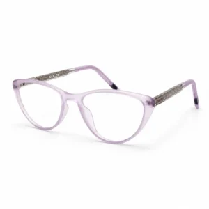 OP-0444 Translucent Lilac Cat-Eye Spectacles for Women with Engraved Temples