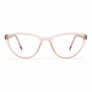 OP-0445 Soft Rose Cat-Eye Spectacles for Women with Patterned Temples | Optomom