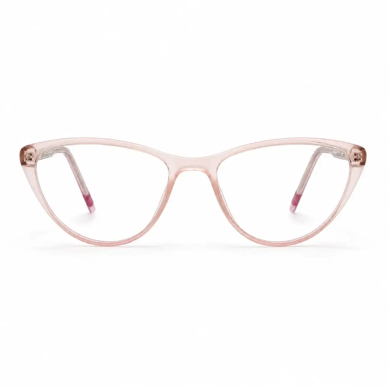 OP-0445 Soft Rose Cat-Eye Spectacles for Women with Patterned Temples | Optomom