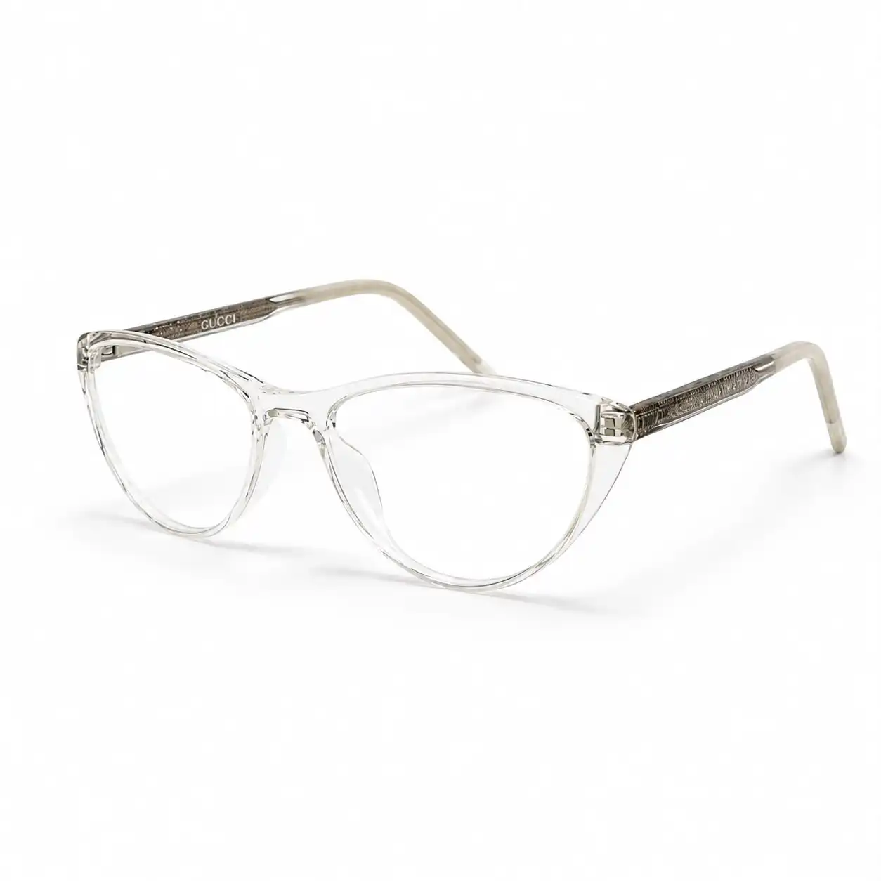 OP-0446 Transparent Cat-Eye Eyeglasses for Women with Metal Temples | Optomom