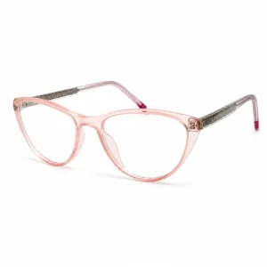 OP-0449 Translucent Pink Cat-Eye Eyewear for Women with Detailed Metal Temples | Optomom