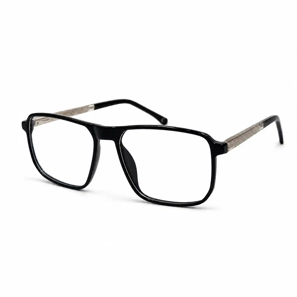 OP-0451 Structured Navigator Spectacles for Men with Etched Metal Temples | Optomom