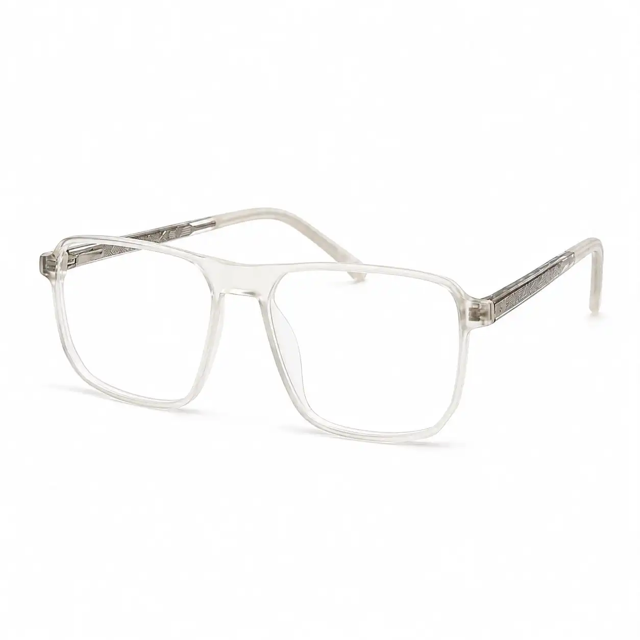 OP-0458 Clear Crystal Spectacles with Textured Metal Temples | Optomom
