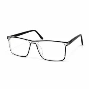 OP-0464 Modern Screen Spectacles for Men with Clear Black Rim | Optomom