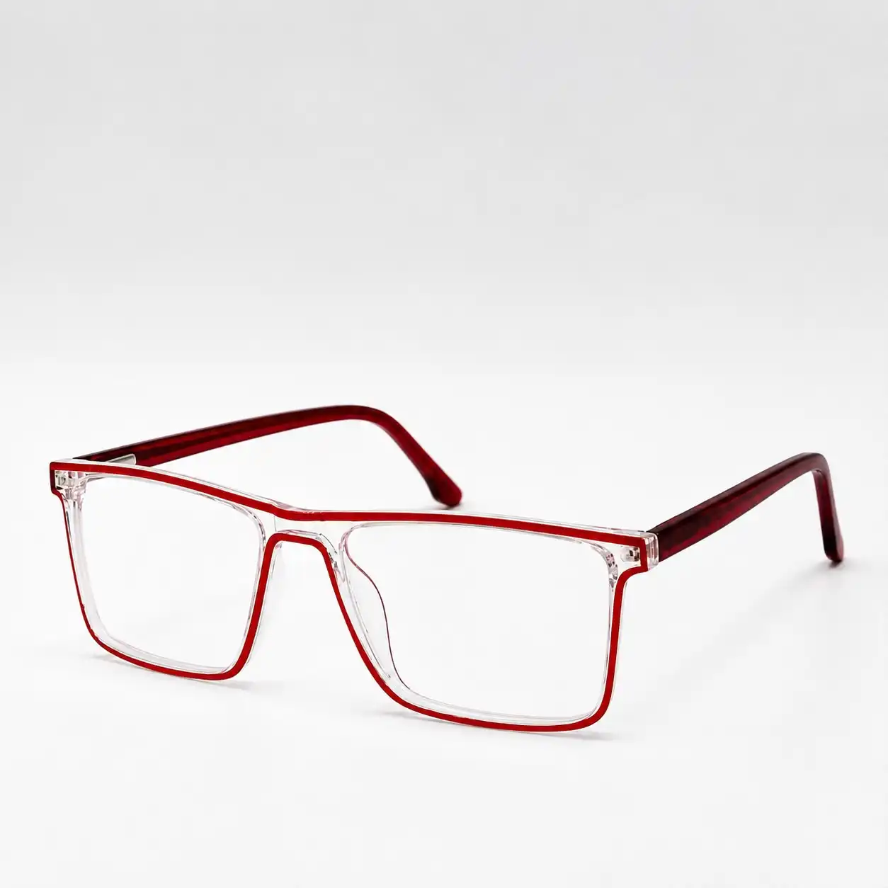 OP-0467 Lightweight Computer Frame for Men with Transparent Red Finish | Optomom