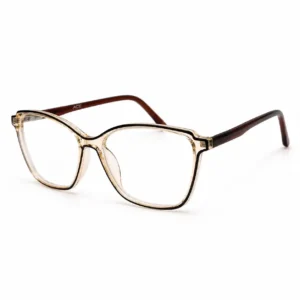 OP-0471 Office Eyeglasses Frame for Women with Clear Champagne Rim | Optomom