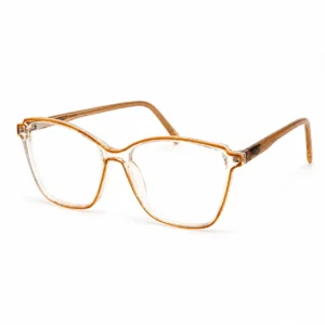 OP-0474 Smart Style Spectacles Frame for Women with Transparent Amber Brown Finish | Optomom