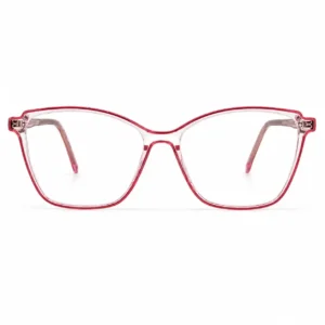 OP-0475 Elegant Spectacle Frame for Women with Transparent Red Finish | Optomom