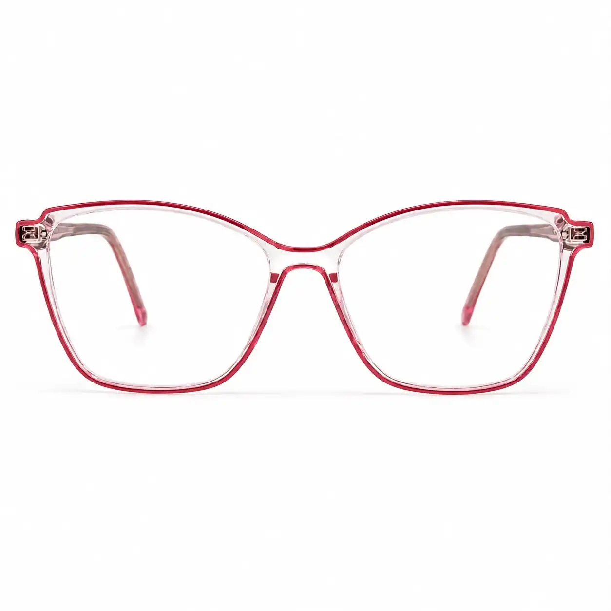 OP-0475 Elegant Spectacle Frame for Women with Transparent Red Finish | Optomom