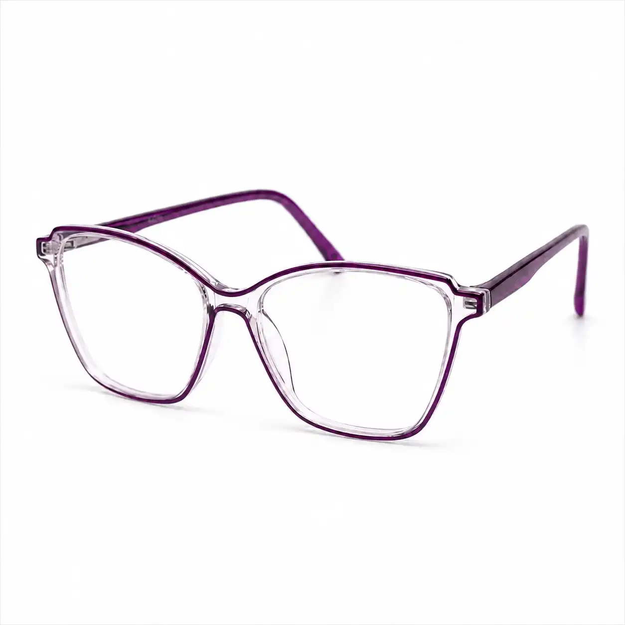 OP-0476 Fashionable Spectacle Frame for Women with Transparent Purple Accents | Optomom