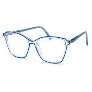 OP-0477 Chic Style Spectacles Frame for Women with Transparent Blue Accents | Optomom