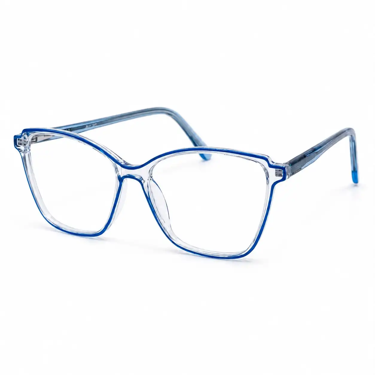 OP-0477 Chic Style Spectacles Frame for Women with Transparent Blue Accents | Optomom