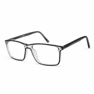 OP-0484 Rectangular Prescription Glasses for Men with Transparent Grey Frame | Optomom
