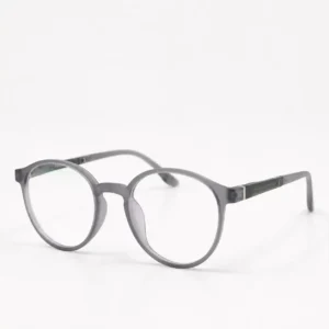OP-0073 Work From Home Glasses Frame Matte Transparent Grey Unisex Optomom