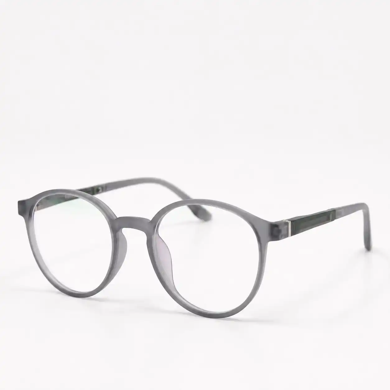 OP-0073 Work From Home Glasses Frame Matte Transparent Grey Unisex Optomom