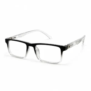Black gradient to clear rectangular frame for men & women, ideal as computer glasses for daily office work.