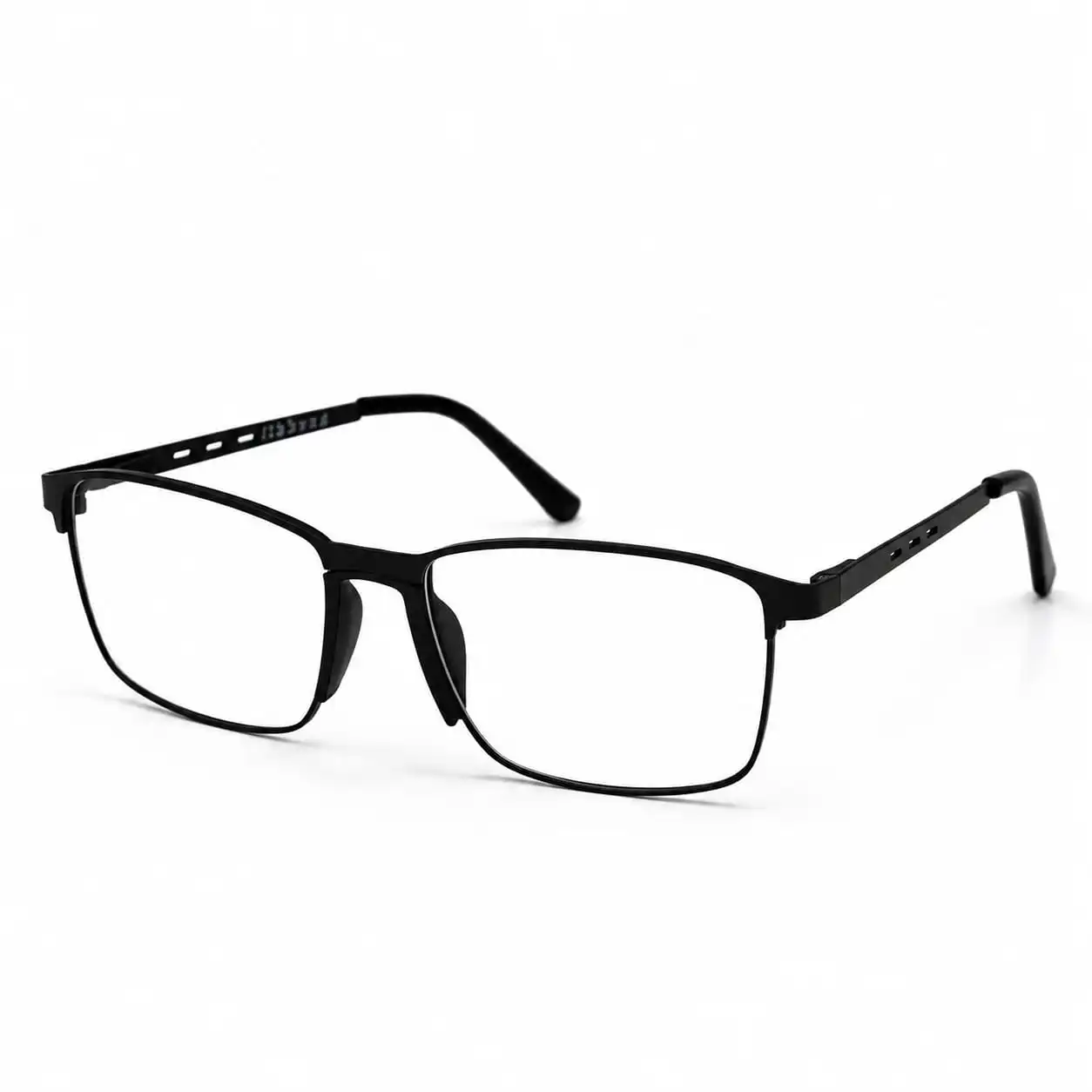 Matte black metal rectangular frame for men & women, ideal as corporate office work glasses for long screen hours.
