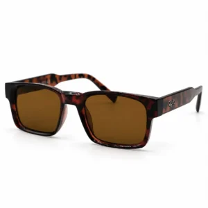 tortoise shell square plastic sunglasses frame with brown lenses for men and women.