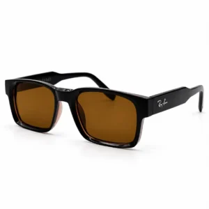 OPM-0200 dark brown square plastic sunglasses frame with brown lenses for men and women.