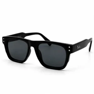 matte black square plastic sunglasses frame with dark lenses for men and women.