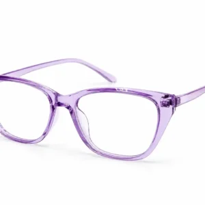 OP-0331 translucent light purple cat-eye plastic eyeglasses frame for men & women.