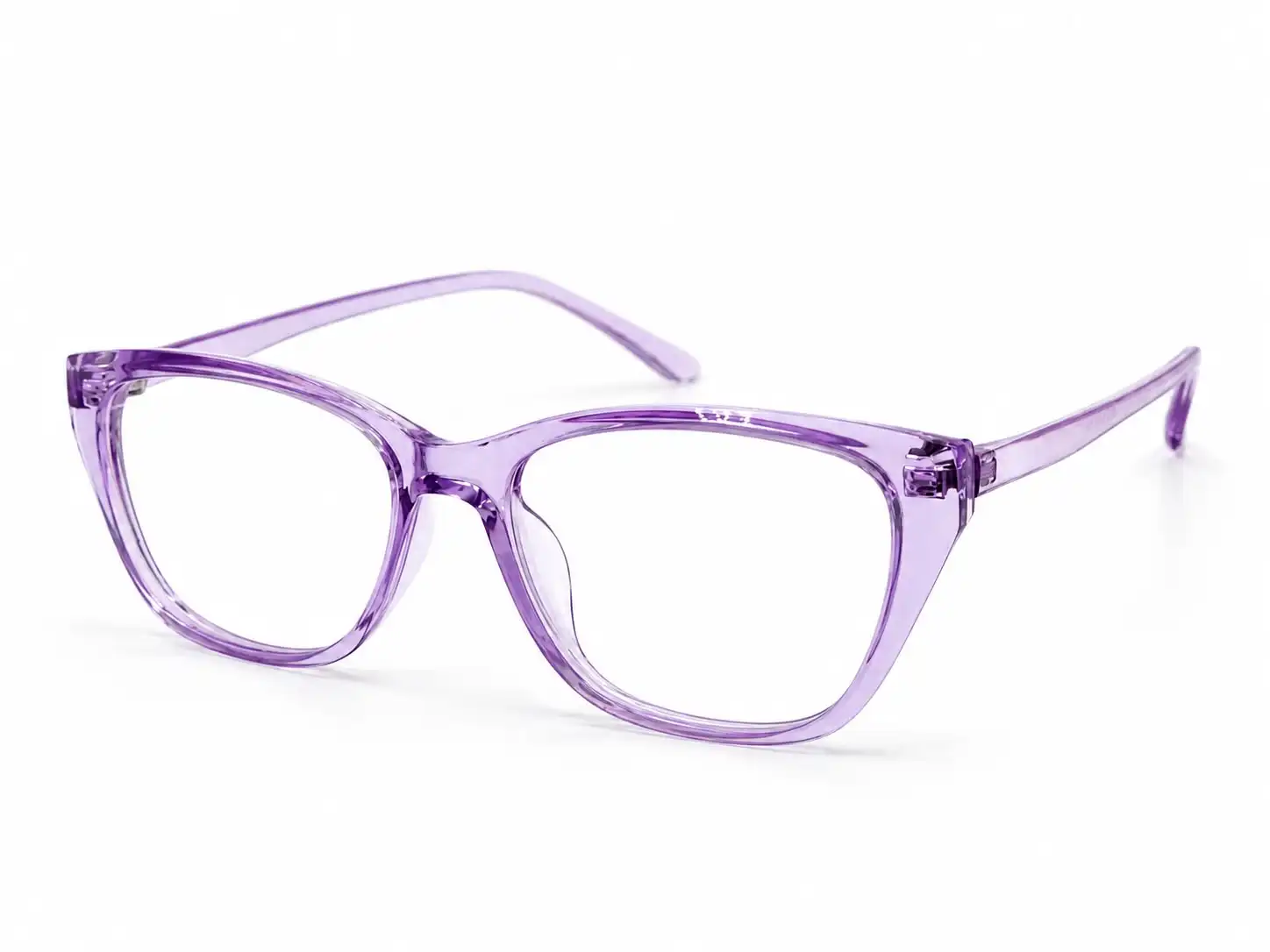 OP-0331 translucent light purple cat-eye plastic eyeglasses frame for men & women.