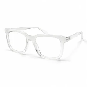 OP-0333 crystal clear transparent rectangular plastic eyeglasses frame for men & women.