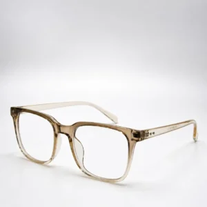 OP-0343 translucent champagne tea brown rectangular plastic eyeglasses frame for men & women.