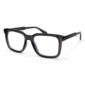 OP-0344 translucent dark grey rectangular plastic eyeglasses frame for men & women.