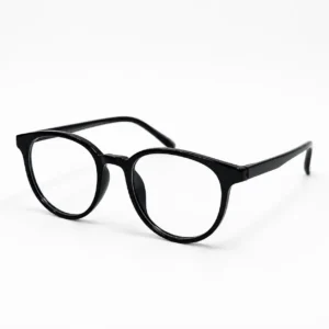OP-0358 classic glossy black round plastic eyeglasses frame for men & women.