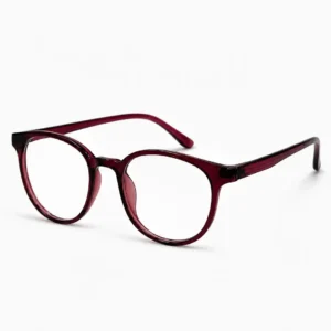 OP-0360 translucent crystal wine red round plastic eyeglasses frame for men & women.